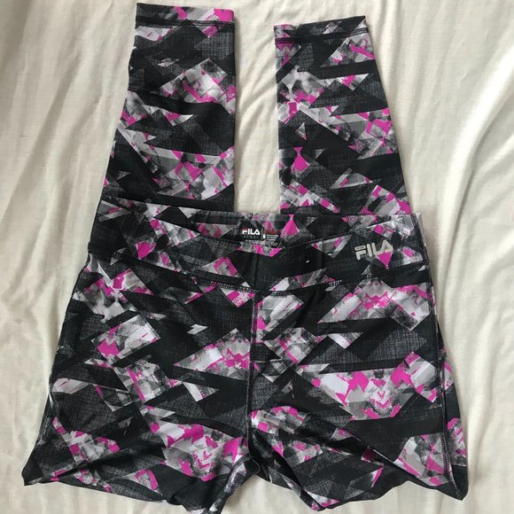 Fila Sport Black Pink High Rise Running Legging - Picture 1 of 6